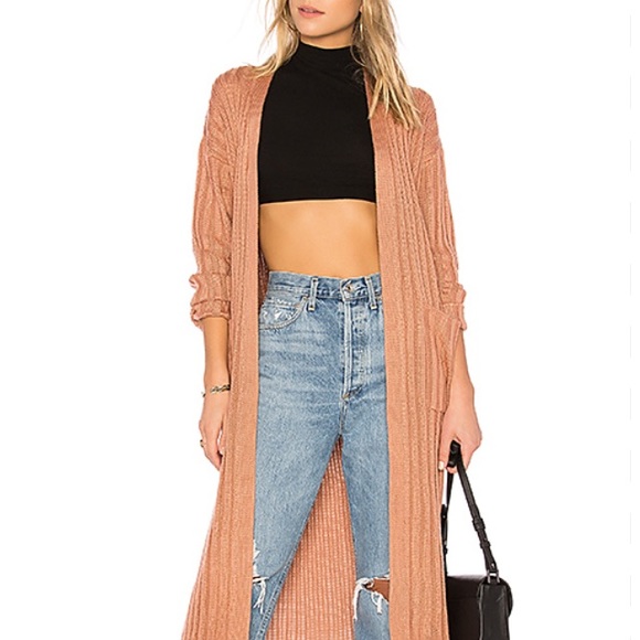 rust colored duster cardigan